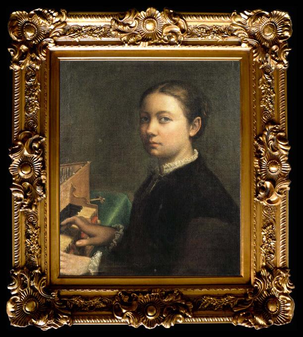 framed  Sofonisba Anguissola Self-Portrait at the Spinet, Ta012